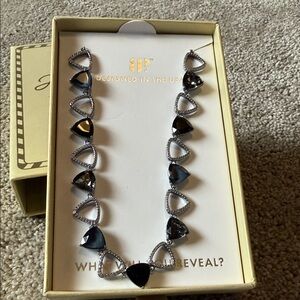 Chic Black and Silver Triangle Necklace